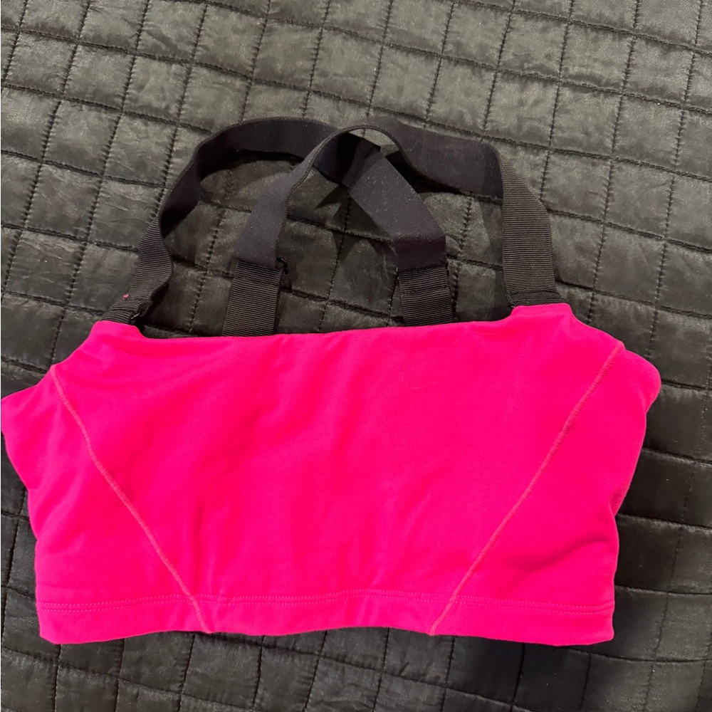 Never worn Alo bra hot pink and black